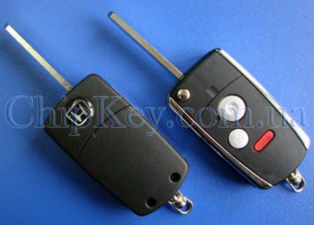 Ключ Honda выкидной (корпус) 3 кнопки, Chrome