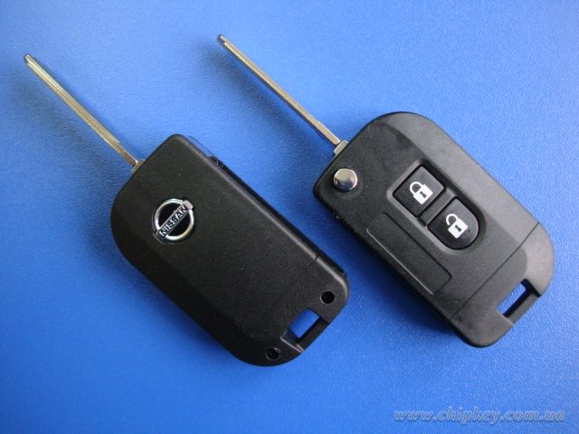 Выкидной ключ Nissan, X-Trail, Navara, Pathfinder, Note (корпус) 2 кнопки, лезвие NSN14