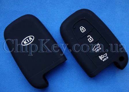 Чехол Kia смарт кей силиконовый 4 кнопки, черный