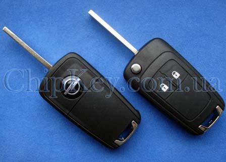 Ключ Opel выкидной (корпус) 2 кнопки, лезвие hu100