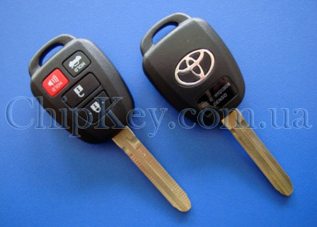 Ключ Toyota (корпус) 4 кнопки, лезвие toy43