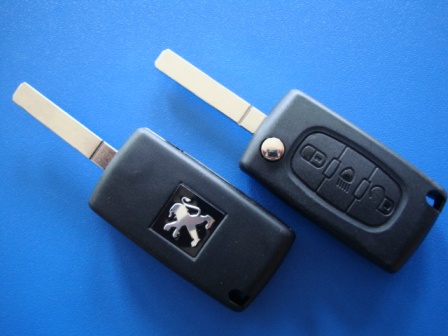 PEUGEOT ключ (заготовка) 3 - кнопки, ID46 433 Mhz, лезвие VA2, 0536Model.(new)