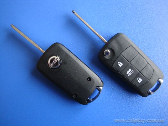 NISSAN Cube, Micra, Note, Juke, Qashqai выкидной ключ (корпус) 3 - кнопки