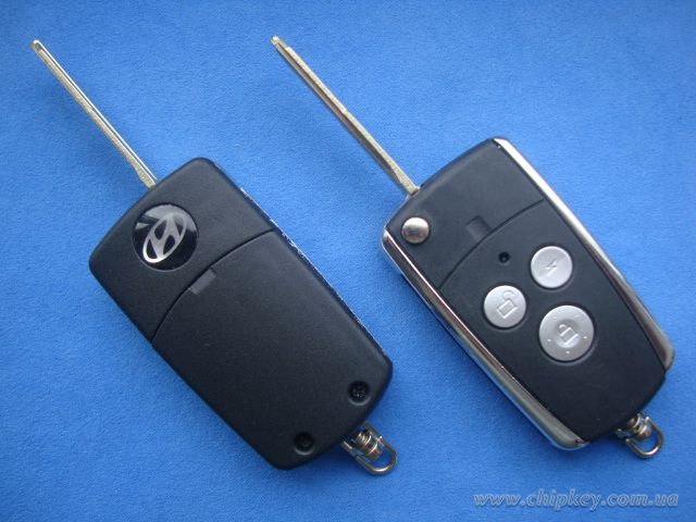 Ключ Hyundai Sonata выкидной (корпус) 3 кнопки, chrome