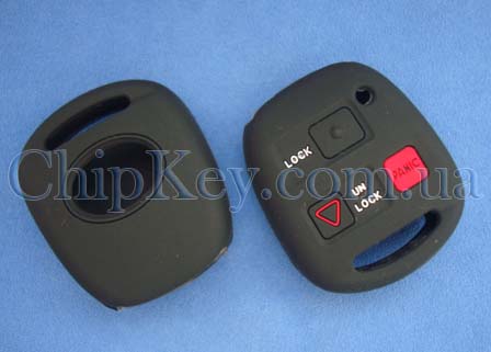 Чехол Lexus, Toyota силиконовый 3 кнопки, черный