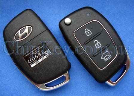 Ключ Hyundai выкидной (корпус) 3 кнопки, лезвие HY18R