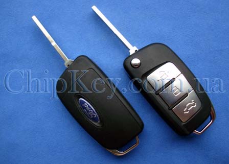 Ключ Ford выкидной (корпус) 3 кнопки, лезвие hu101