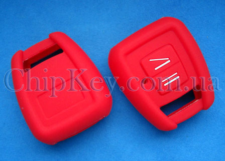 Чехол на ключ Opel 2 кнопки, красный