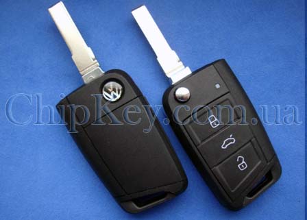 Ключ Volkswagen Golf 5G0 959 752 AD с функцией keyless, выкидной 3 кнопки, с чипом ID49 MCAES, 434 Mhz, original