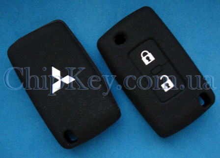 Чехол Mitsubishi силиконовый 2 кнопки, черный