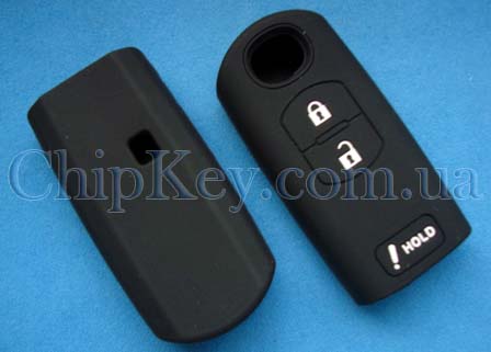 Чехол Mazda силиконовый smart key 3 кнопки, черный