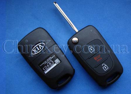 Ключ Kia выкидной (корпус) 3 кнопки, лезвие правое без упоров