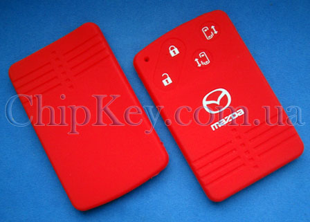 Чехол Mazda силиконовый 4 кнопки, красный