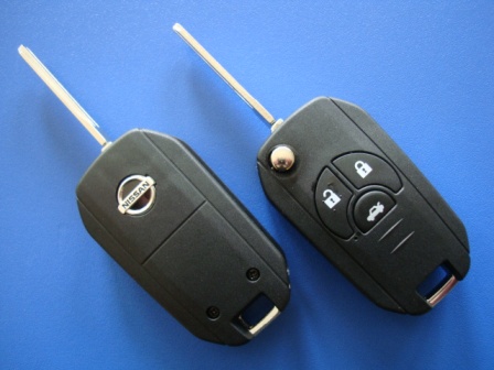 Выкидной ключ Nissan Cube, Micra, Note, Juke, Qashqai (корпус) 3 кнопки