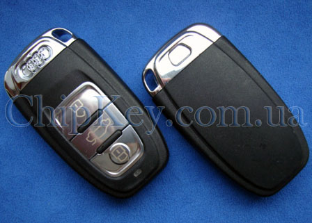 Ключ Audi Smart Key (корпус) 3 кнопки, лезвие hu66