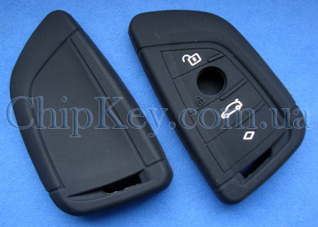 Чехол BMW G series для smart key силиконовый 4 кнопки, черный
