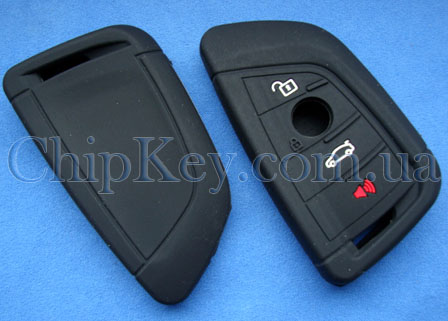 Чехол BMW G series для smart key силиконовый 4 кнопки, черный