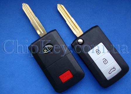 Ключ Kia Cerato выкидной (корпус) 3 кнопки 1 кнопка (Panic)