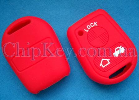 Чехол BMW силиконовый 3 кнопки, красный
