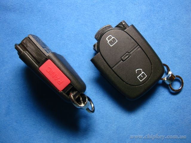 VOLKSWAGEN  выкидной ключ (корпус - верхняя часть) 2 - кнопки + 1 кнопка (Panic)