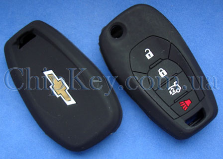 Чехол Chevrolet силиконовый 4 кнопки, черный