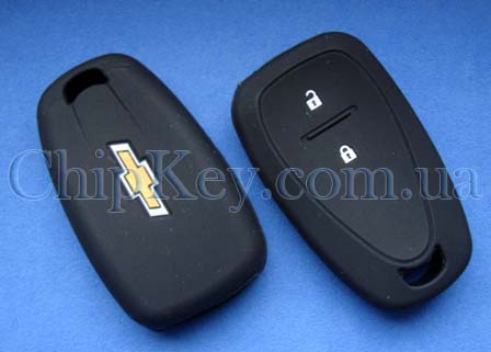 Чехол Chevrolet силиконовый 2 кнопки, черный