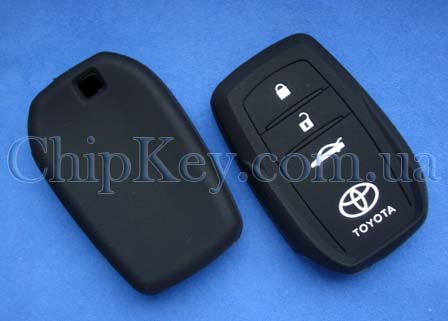 Чехол Toyota Smart Key силиконовый 3 кнопки, черный