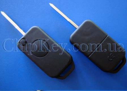 Выкидной ключ Mercedes 1 кнопка, лезвие HU64P, с чипом id33, I-RED