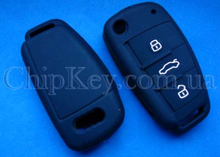 Чехол Audi силиконовый 3 кнопки, черный