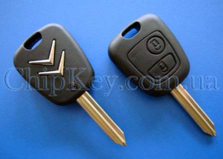 CITROEN ключ 2 - кнопки, с чипом ID46(PCF7961), 433,92Mhz, лезвие SIX9