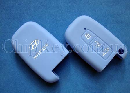 Cиликоновый чехол Hyundai SmartKey 3 кнопки, голубой