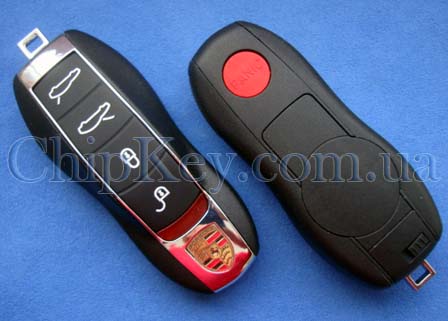Ключ Porsche Smartkey (корпус) 4 кнопки 1 кнопка (Panic)