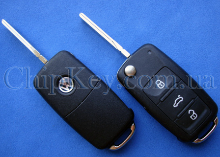 Ключ Volkswagen 5K0 837 202 выкидной 3 кнопки, с чипом 48:A1, 434Mhz original