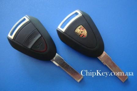 Ключ Porsche (корпус) 2 кнопки, лезвие HU66