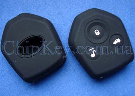 Чехол Subaru силиконовый 3 кнопки, черный