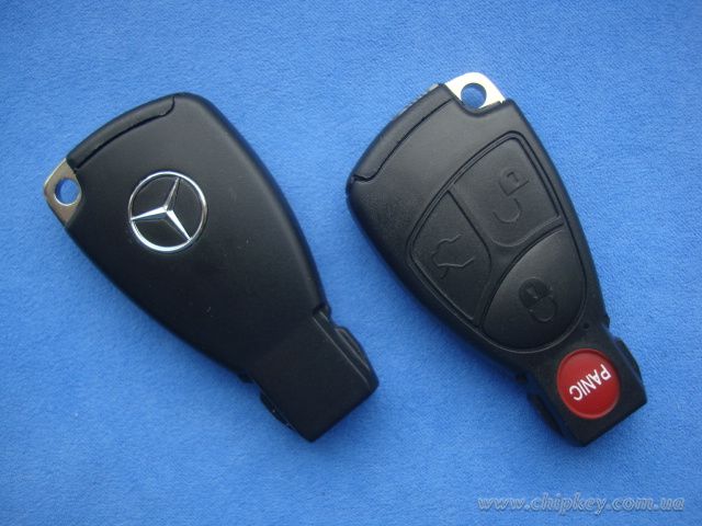 Smart Key Mercedes (корпус) 3 кнопки 1 кнопка (Panic), с креплением для батареек и лезвием