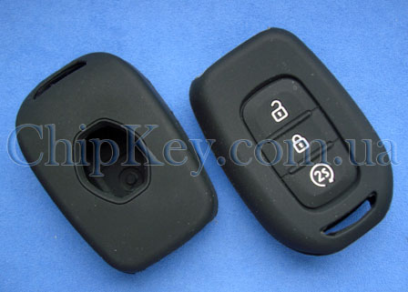 Чехол Renault силиконовый 3 кнопки, черный