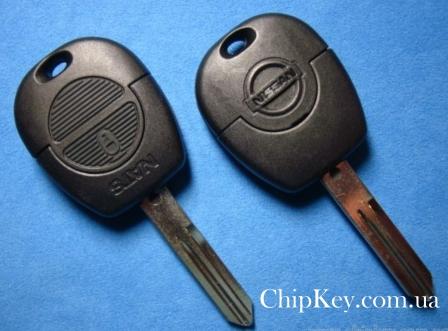 Ключ зажигания (заготовка) Nissan X-Trail 2001-2006 [H05645M400] T30, с чипом id60, 433Mhz, лезвие nsn14