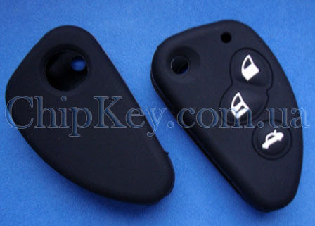 Alfa Romeo силиконовый чехол на выкидной ключ 3 кнопки, черный