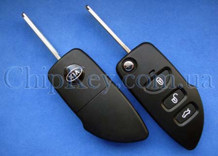 Ключ Kia выкидной (корпус) 3 кнопки, с крепление батарейки на корпусе, Lamborgini Style