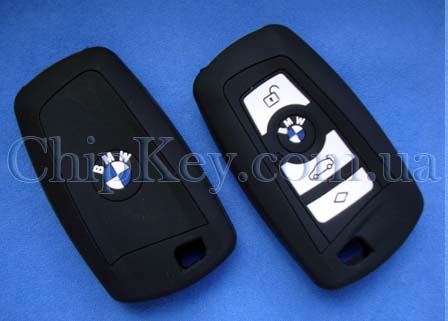 Чехол BMW F Series для smart key силиконовый 4 кнопки, черный