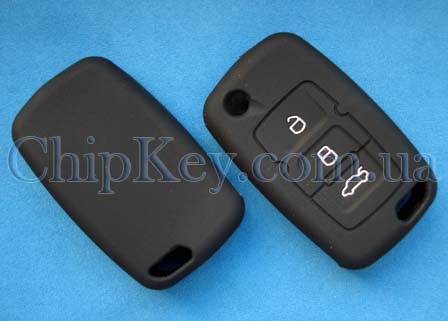 Чехол GEELY Emgrand, Dorsett силиконовый выкидной ключ 3 кнопки, черный