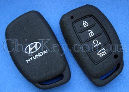 Силиконовый чехол Hyundai SmartKey 4 кнопки, черный