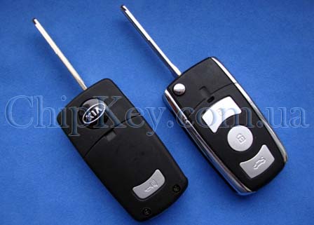 Ключ Kia Cerato выкидной (корпус) 3 кнопки 1 кнопка (Panic)