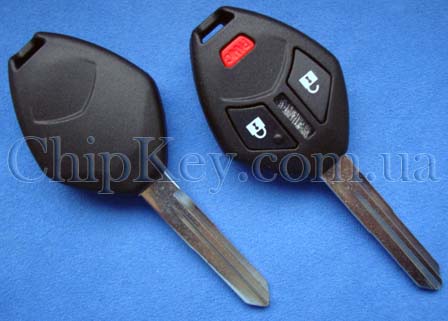 Mitsubishi ключ (корпус) 2 - кнопки + 1 кнопка(Panic)