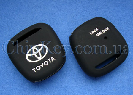 Чехол Toyota силиконовый 1 кнопка, черный