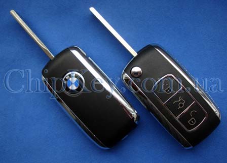 Ключ BMW выкидной 3 кнопки, лезвие hu92, с платой управления 434Mhz EWS, с чипом id44(pcf7935), с 2000-