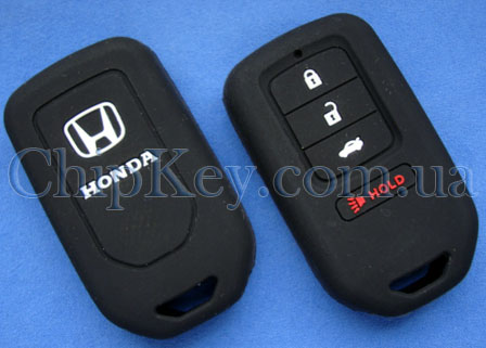 Чехол Honda Smart Key силиконовый 4 кнопки, черный