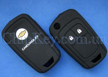 Чехол Chevrolet силиконовый 2 кнопки, черный