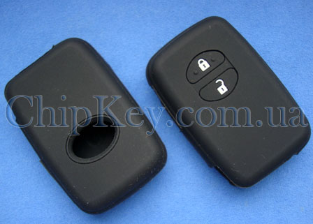 Чехол Toyota Smart Key силиконовый 2 кнопки, черный